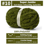 10 Pack Jumbo Chenille Yarn for Crocheting, #10 Super Bulky Baby Soft Yarn for Hand Knitting, 220 yds /70.5 oz Fluffy Chunky Knit Throw Blanket Yarn (Olive Green) - color: 10 Olive Green