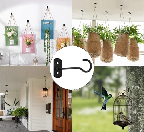 20Pack Plant Hooks Bulk 6in Metal Plant Hook Shepherds Hook Decorative Wall Plant Hanger for Hanging Lanterns, Bird Feeder, Flower Basket, Home Decor Indoor & Outdoor Black - color: Black, size: 6In 20Pack