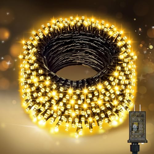 Nisocy 33FT LED String Lights Outdoor Waterproof – Warm White Fairy Lights with Plug, Connectable Christmas Tree Lights for Patio, Garden, Bedroom, Wedding, Party, Decor - style: 33FT, Warm White