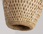 Bamboo Pendant Light Fixture One-Light Adjustable Boho Basket Handmade Woven Mini Pendant Lighting for Kitchen Island Sink Farmhouse Home - color: Natural-5