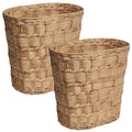 happimess HPM1401A-SET2 Miles Rustic Farmhouse Handwoven Water Hyacinth 4.5-Gallon Tapered Oval Wicker Watebasket, Natural (Set of 2) - color: Natural