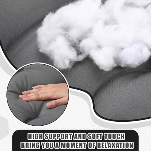 Barydat 3 Pack Wicker Furniture Cushions Waterproof Outdoor/Indoor Tufted Wicker Chair Cushions 1 Loveseat and 2 U-Shape Rattan Chairs for Patio Furniture, Rattan Love Seat, Bench(Gray) - color: Gray