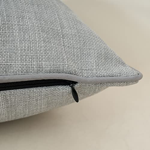 Yangest Patchwork Pillow Cover 18x18 Inch Luxury Cotton and Linen Cushion Cover Faux Leather Pillowcover for Couch Bedroom Living Room, Gray - color: L-grey, size: 18" x 18" (Pack of 1)