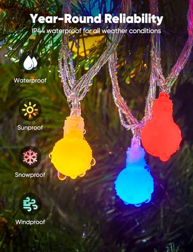 Minetom Multicolor Globe String Lights, 33 Feet 100 Led Fairy Lights Plug in, 8 Modes with Remote Mini Globe Lights for Indoor Outdoor Bedroom Party Wedding Garden Christmas Tree Decor, Multicolor - color: Multicolor, size: 100LED