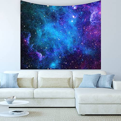 Apdidl Galaxy Tapestry for Bedroom Aesthetic Space Blue Night Starry Sky Stars Universe Tapestry Mysterious Nebula Wall Hanging Backdrop Room Decor for Bedroom Living Room (60'' x 79'') - color: Space Galaxy, size: 79"L x 60"W