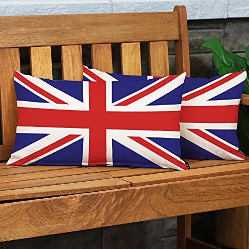 EKOBLA British Flag Home Decorative Throw Pillow Covers Colors England Blue Red White Patriotic Farmhouse Rectangle Cushion Cover Pillowcases Cotton Linen Cushion Cover 12x20 Inches - color: Multi-bs12, size: 20" x 12" (Pack of 1)