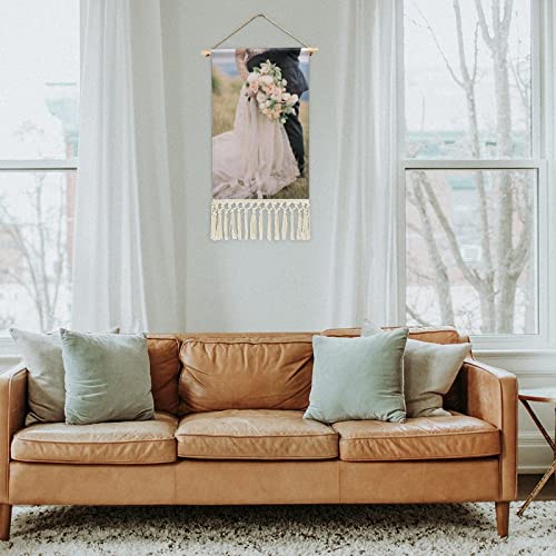 GUANGSHACORA Custom Cotton and Linen Hanging Wall Art Poster with Picture Text Painting Scroll Poster for Home Decor
