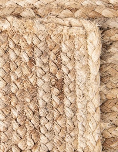 Rugs.com Hand Braided Jute Rug – 9' x 12' Natural Flatweave Rug Perfect for Living Rooms, Large Dining Rooms, Open Floorplans - size: 9' x 12' (Rectangular)