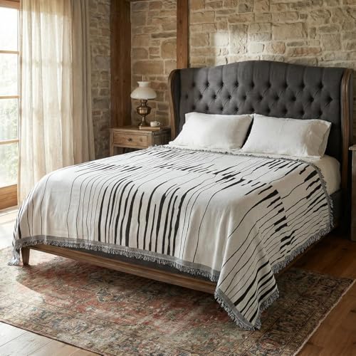 amorus Bohemian Throw Blanket Chenille Jacquard Tassels Cover, 71"*90",NO.3 | Boho Style blankets, modern Geometric, warm & cozy. For couch, bed, outdoor, car - color: Pattern 3, size: 71x91 in