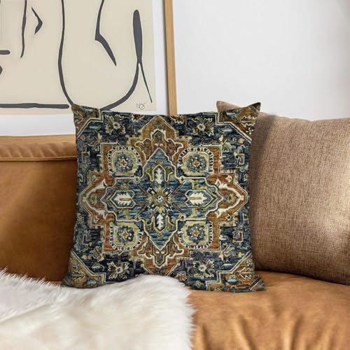 Boho Throw Pillow Covers 22x22 inch Set of 2,Boho Vintage Carpet Pattern Antique Ethnic Decor Double Sided Pattern Cushion Cover Soft Pillow Case Living Sofa Room Bed Square Pillow Cover - color: Boho-2, size: 22" x 22" (Pack of 2)
