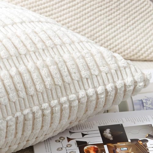 Chunky Knit Pillow Covers for Couch, Textured Cushion Cases for Sofa and Bed, Decorative Pillow Covers - color: Beige Corn Kernels Pillowcase