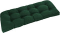 downluxe Outdoor Bench Cushion for Patio Furniture, Water Resistant Tufted Overstuffed Porch Swing Cushions, Thick Outdoor Loveseat Cushions, 44" X 19" X 5", Forest Green, Set of 1