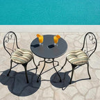 LVTXIII Outdoor Bistro Chair Cushions, 15"x15"x4" Round Patio Chair Cushions, All Weather Tufted Seat Cushions for Patio Furniture Use, Set of 2, Stripe Onyx - color: Stripe Onyx