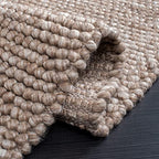 SAFAVIEH Natura Collection Runner Rug - 2'3" x 8', Brown, Handmade Wool Blend, Textured Design, Ideal for Hallway, Bedroom, Foyer (NAT620T) - color: Brown, size: 2'3" x 8' (Runner)