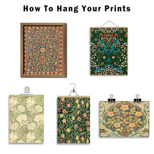 ANERZA 16 PCS William Morris Wall Art Decor, Floral Wall Prints for Bedroom, Vintage Artwork Posters for Room Aesthetic, Wall Collage Kit Pictures for Living Room, Colorful Dorm Gallery Home Decor - color: MediumBlue, size: 11"x14" Unframed