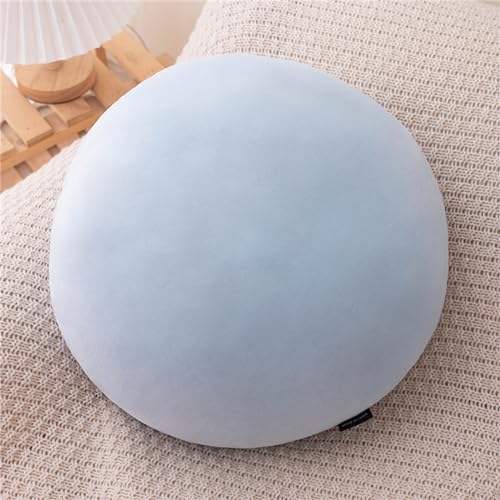 MOJUN Round Throw Pillow, 15.7" Soft Solid Color Round Sofa Lumbar Pillow Floor Pillow Home Decorative Pillow Cushion for Couch Car Living Room Bedroom, Blue - color: Blue