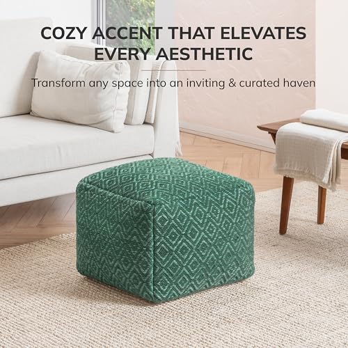 Anji Mountain Pouf Ottoman Foot Rest, Handmade Ottoman Pouf, Comfortable Foot Stool, Decorative Floor Seating for Living Room Decor, Bedroom & Home Décor Accent - Sage - color: Sage