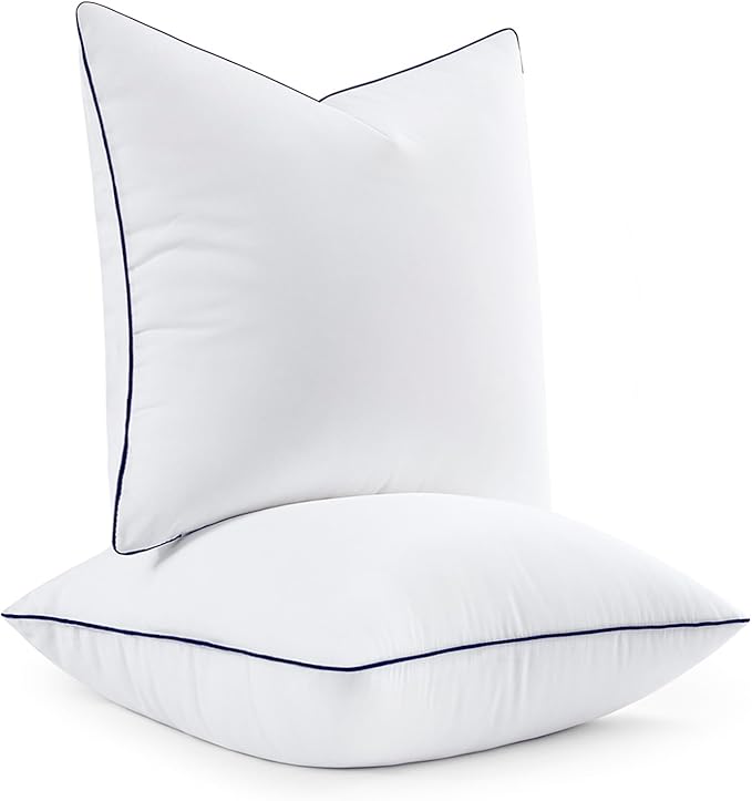 MIULEE 22x22 Pillow Inserts, Fluffy Down Alternative Filling Pack of 2 Ultra Soft Throw Pillows for Bed Sofa Couch