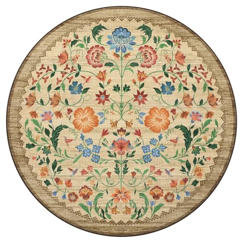GarveeHome Area Rug for Living Room - color: C Brown, size: 4' (Round)