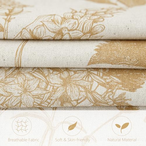 Foindtower Set of 2 Linen Floral Vintage Throw Pillow Covers Neutral Accent Print Decorative Cozy Cushion Covers Farmhouse Home Decor for Sofa Chair Couch Bed Living Room,18×18 Inch,Light Yellow - color: Light Yellow, size: 18" x 18" (Pack of 2)