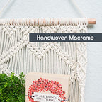 SnugLife 2 Tier Macrame Wall Hanging Shelf with Woven Rope - Boho Pine Wood Shelves for Plants, Bathroom, Kitchen - size: 2 Tier