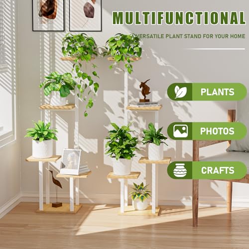 LATIBELL Plant Stand Indoor with Grow Light - 2 Pack Metal Plant Shelf for Indoor Plants Multiple, 5 Tiered Corner Plant Stand Shelves, Plant Rack Display Flower Holder for Living Room Patio (White) - color: White