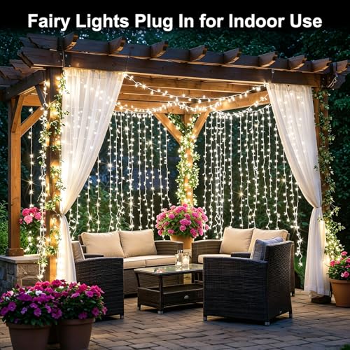 33FT 100LED Christmas Lights Plug in,Connectable Fairy Lights with Plug/Timer/8 Modes, Christmas Tree Lights Lighting Outdoor Indoor Garden Party Wedding Christmas Tree Decoration(Cool White) - color: Cool White