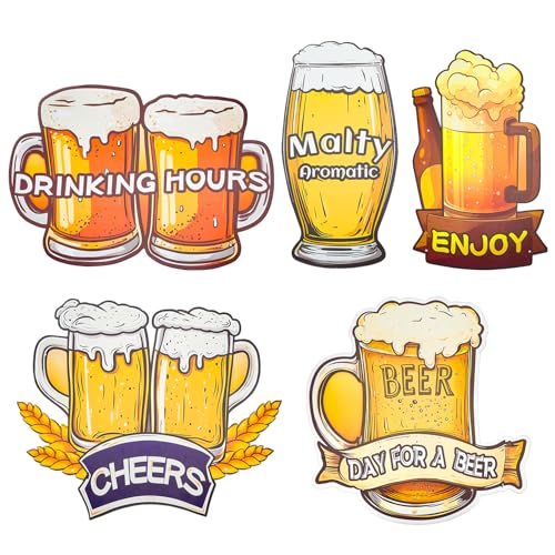 5Pcs Vintage Beer Metal Tin Signs, Retro Wall Decor Plaque Poster, Funny Beer Pub Signs, Metal Sign Iron Wall Art Decorations Garden Bar Accessories for Home Pub Club (Tin Sign04) - color: Tin Sign04
