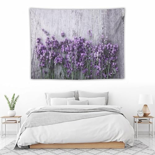 Houselerax Lavender Floral Tapestry,Rustic Spring Purple Flower Wall Hanging for Bedroom Living Room Dorm Decor, 40"x30" - color: Lavender Floral-1, size: W40xL30in