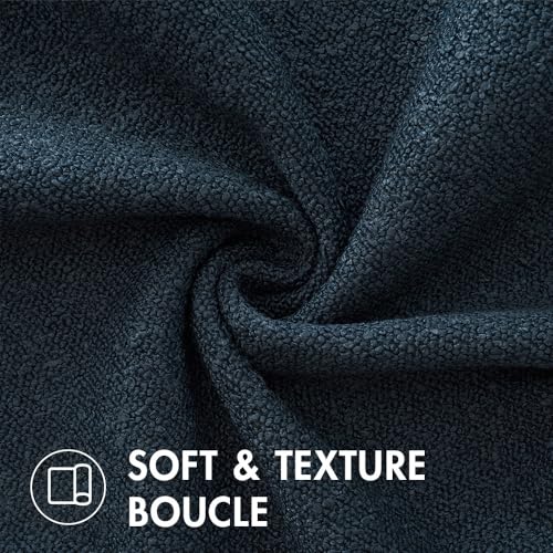 MIULEE 18x18 Inch Decorative Pillow Covers for Couch Bed Set of 2 Textured Boucle Neutral Throw Pillow Covers Navy Blue Accent Solid Pillowcases Sofa Living Room Home Decor - color: Navy Blue, size: 18" x 18" (Pack of 2)
