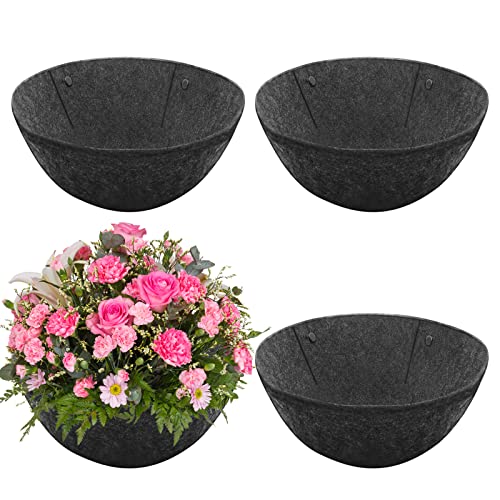Riare 4 Pack 12 Inch Round Fabric Planter Basket Liner- Hanging Basket Liners Replacement Coco Fiber Liner Alternative for Hanging Basket Flowers (Prevent Birds from Nesting) - size: 12inch