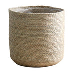 9 inch Seagrass Woven Planter Basket - Wicker Planter Basket with Plastic Film Insert for Indoor Plants, Large Monstera Pot, Woven Storage Basket, Boho Home Decor (Small) - size: Small