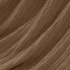 RUDONG M Light Brown Cotton Cable Knit Throw Blanket, Cozy Warm Knitted Couch Cover Blankets, 60 x 80 Inch - color: Light Brown, size: Twin(60" x 80")