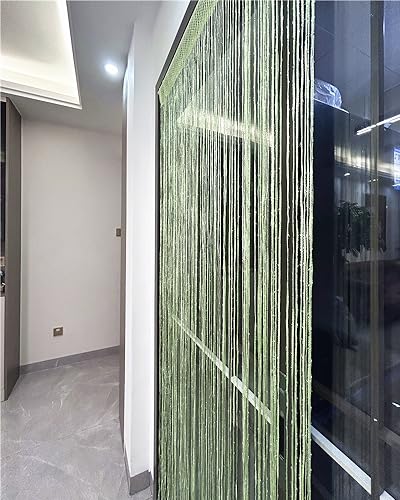 ave split Decorative Door String Curtain Wall Panel Fringe Window Room Divider Blind Divider Tassel Screen Home 100cm*200cm (Fruit green18) - color: Fruit Green18