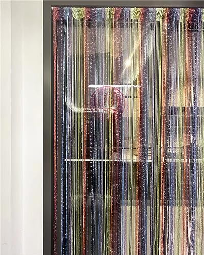 ave split Decorative Door String Curtain Wall Panel Fringe Window Room Divider Blind Divider Tassel Screen Home 100cm*200cm (Colorful18) - color: Colorful18