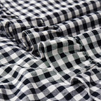 KKJIAF Ruffle Gingham Pillow Covers 20 x 20 Inches, Cotton Plaid Throw Pillow Shams Set of 2, Linen Feel Ruffled Plaid Pillow Cases with Envelope Closure for Sofa Bed (Black Plaid) - color: Black Plaid, size: 20" x 20" (Pack of 2)