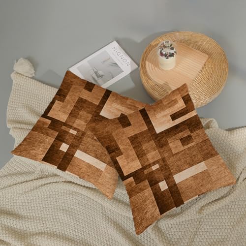BETGINY Burnt Orange Pillow Covers 16x16, Abstract Art Outdoor Decorative Throw Pillows for Couch, Modern Geometry Decor Cushion Cover 2 Pcs Soft Farmhouse Square Pillowcase for Bed Car Safa - color: Burnt Orange, size: 16" x 16" (Pack of 2)