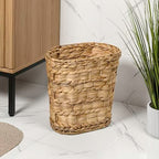 happimess HPM1401A-SET2 Miles Rustic Farmhouse Handwoven Water Hyacinth 4.5-Gallon Tapered Oval Wicker Watebasket, Natural (Set of 2) - color: Natural