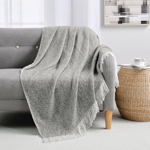 BOURINA Throw Blanket Soft Lightweight Cozy Throw for Bed Couch Decorative Blanket, Light Grey 50" x 60" - color: Qqs-light Grey, size: 50"x60"