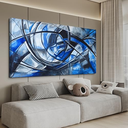 Abstract Wall Art Decor Wall Art Pictures for Living Room Abstract Canvas Art Wall Decor Modern Blue Wall Art Prints Artwork for Walls Black and White Wall Art Decorations Home Office Decor 20" X 40" - color: JYQ-01S, size: 40"L x 20"W