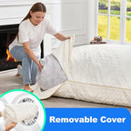 Hobestluk 3 in 1 Bean Bag Chair Giant Bean Bag Chairs for Adults with Chevron Plush Fur Cover Convertible Bean Bag Floor Cushion with Machine Washable Cover for Living Room (Chevron Plush White) - color: Snow White