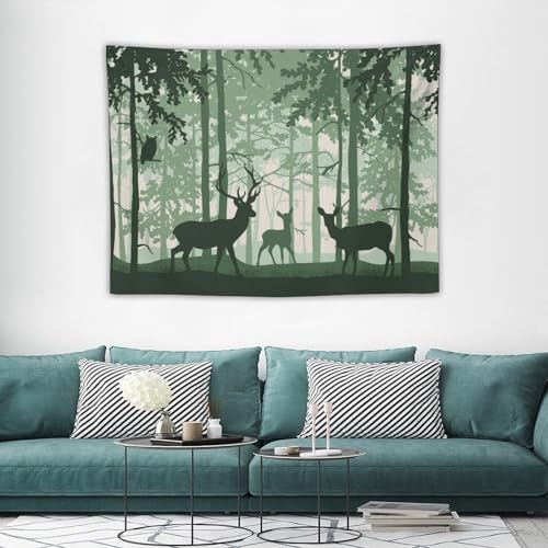 ZhiRain Rustic Deer Tapestry Wall Hanging Farmhouse Cabin Lodge Country Forest Hunting Wild Animal Vintage Elk Tapestries Home Decor for Living Room Bedroom Apartment Dorm 30"x40" - color: Cabin-21, size: 30"L x 40"W