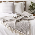 DII Woven Throw Collection 100% Cotton, Basketweave, 50x60, Brown - color: Brown, size: 50x60"