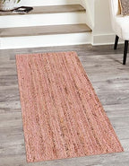 Unique Loom Braided Jute Collection Area Rug - Dhaka (2' 7" x 6' 1" Runner, Light Pink) - color: Light Pink, size: 2'7" x 6'1" (Runner)