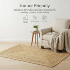 Super Area Rugs Farmhouse Jute Braided Rug - Reversible Natural Fiber- Eco Friendly Rug for Living Room - Kitchen - Entryway Hand Woven, Natural, Rectangle 2' X 3' - color: Natural, size: 2' x 3' (Rectangular)