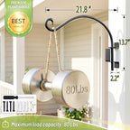 Lifyzoon Swivel Hanging Plant Bracket Outdoor: 22Inch Swivel Plant Hangers Bracket, 80lbs Weight Capacity - Rustproof Swivel Wall Hook for Large Bird Feeder, Birdhouse, Wind Chimes - size: 22 Inch