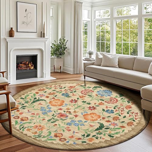 GarveeHome Area Rug for Living Room - color: C Brown, size: 6' (Round)