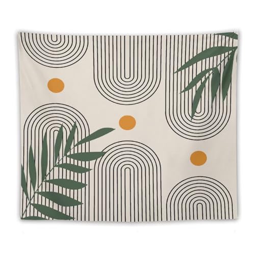 Boho Leaf Tapestries,Mid Century Abstract Green Leaves Tropical Palm Modern Minimalist Geometric Wall Hanging Neutral Home Decor Art for Living Room Bedroom Dorm 40"x30" - color: Boho Leaf-6, size: W40xL30in