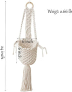 Boho Hanging Wall Basket Indoor - Cute Hanging Planter Farmhouse, Hanging Baskets for Organizing, Living Room Bedroom