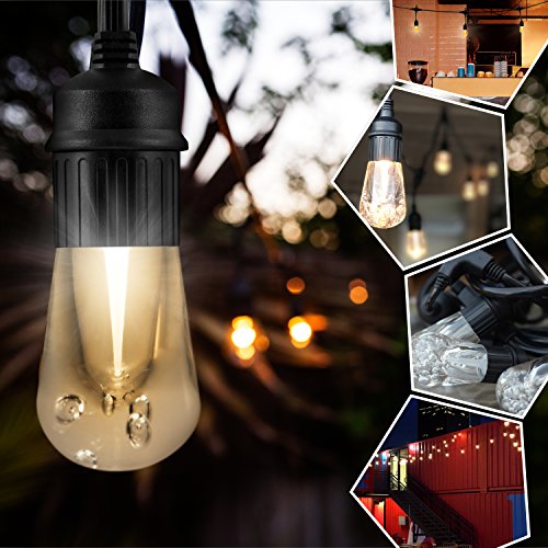 Enbrighten LED Outdoor String Lights 24ft Soft Warm White Patio Lights with Ultra-Durable Shatterproof and Waterproof Acrylic Bulbs for Balcony, Backyard, Porch, Gazebo, Deck, Party and Market, 35629 - size: 24ft